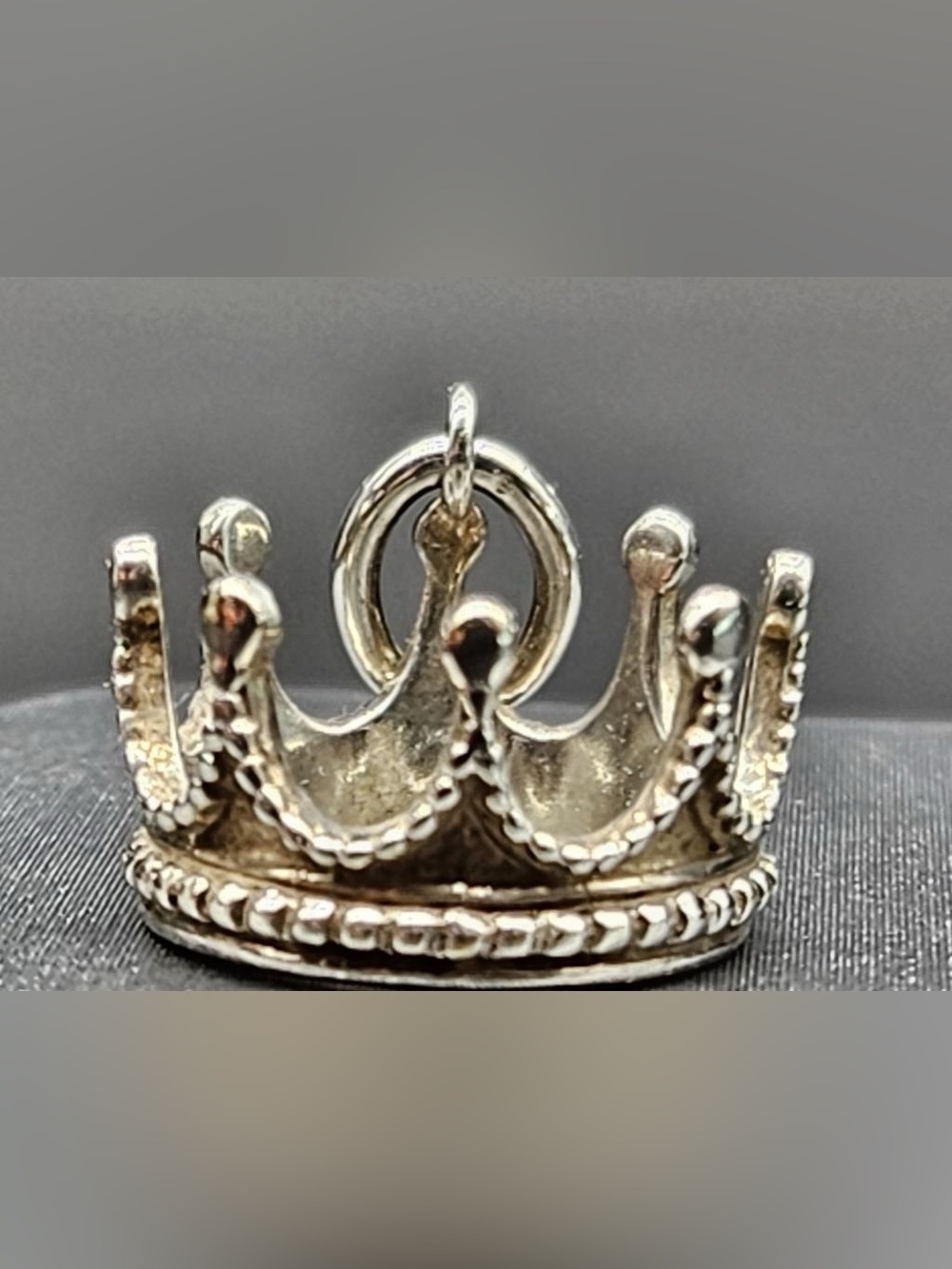 Tiffany & Co. Princess Crown Charm Sterling Silver AG925 2.3 Grams + Pouch